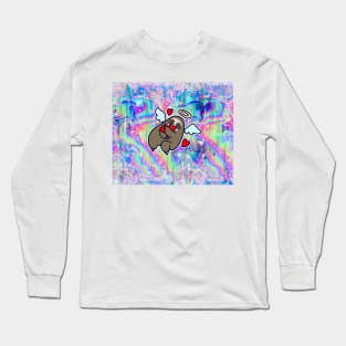 Angel Sloth and Hearts Rainbow Holographic Long Sleeve T-Shirt